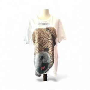 Domrebel Bear Graphic Print Shirt with Swarovski Crystals